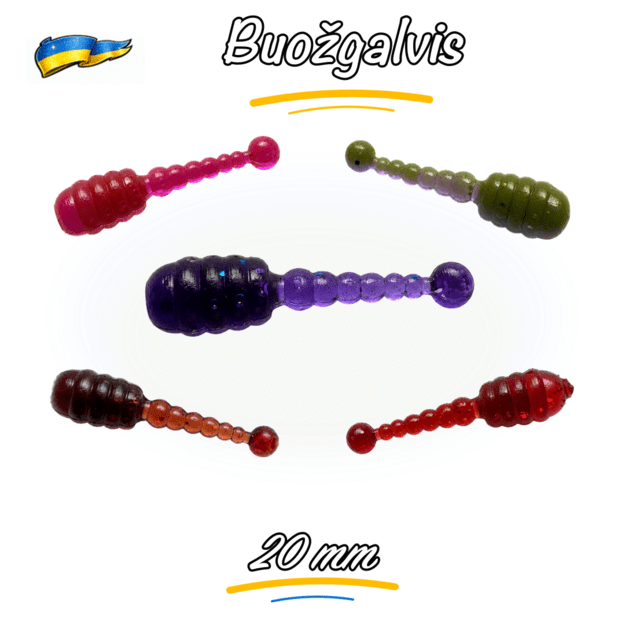 Buožgalvis 20 mm – rankų darbo masalai avižadrebiui, 20 vnt