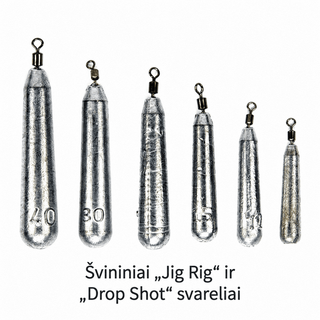 Švininis DROPSHOT-JIGRIG svarelis su suktuku