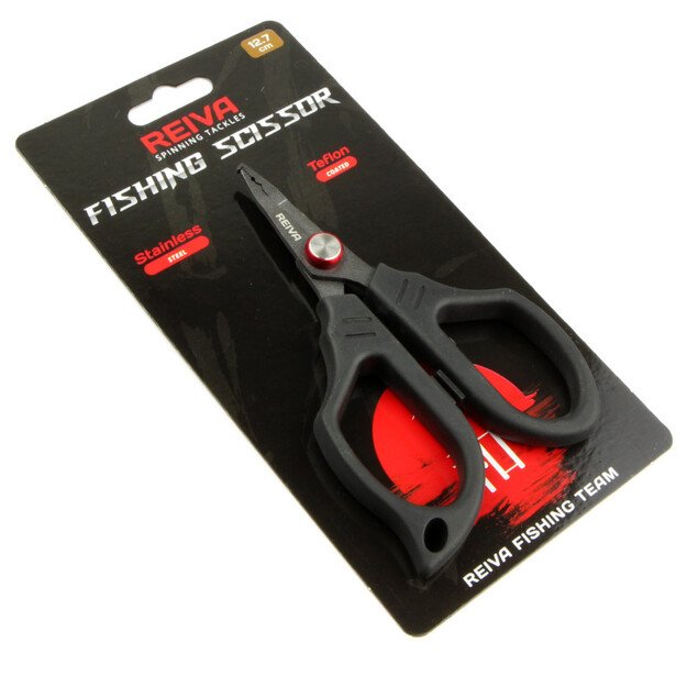 REIVA pinto valo žirklutės + žiedelių plėstuvas Fishing Scissor 12,7cm