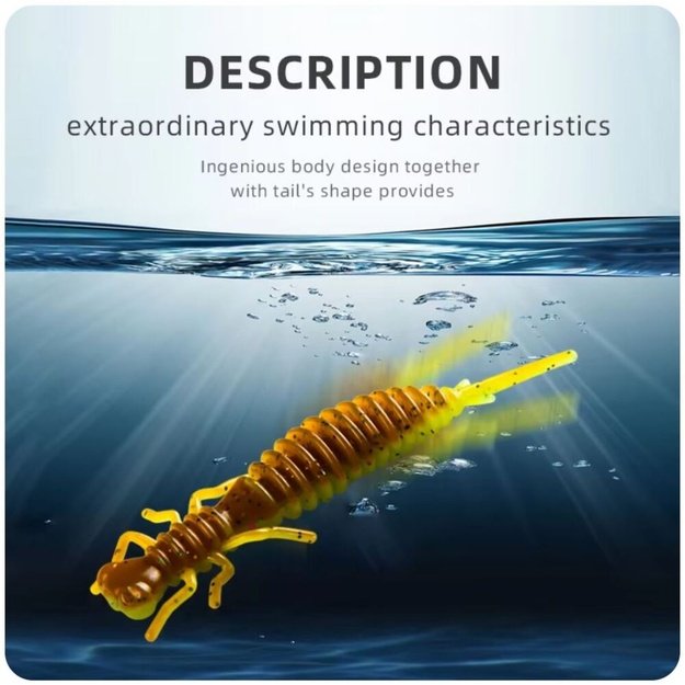 BEARKING guminukai L16 Larva - 2" (50mm 1g) 10vnt/pak