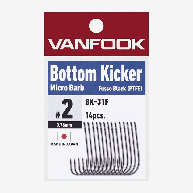 VANFOOK kabliukai BK-31F (Didele kilpute) Fusso Black (Nr.6-2) 14vnt/pak